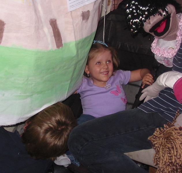 6-25.JPG - Kika helped with the puppets backstage.